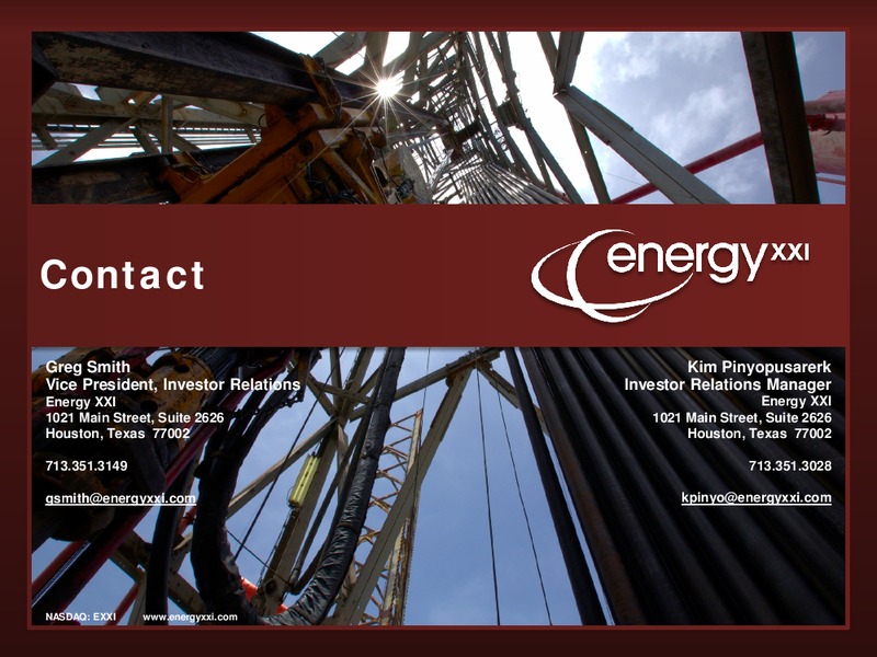 Second Quarter 2015 Earnings Conference Call – Energy XXI Gulf Coast, Inc – slide 17