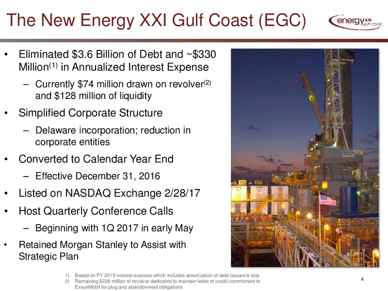April 2017 Investor Presentation – Energy XXI Gulf Coast, Inc – slide 2