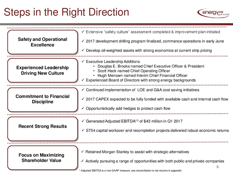 1Q 2017 Conference Call – Energy XXI Gulf Coast, Inc – slide 3
