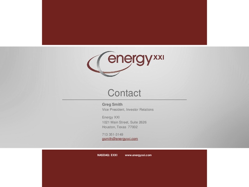 Deutsche Bank Conference – Energy XXI Gulf Coast, Inc – slide 20