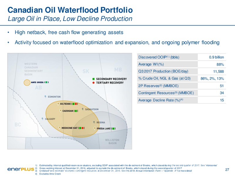 January 2018 Corporate Presentation – Enerplus Corp – slide 27