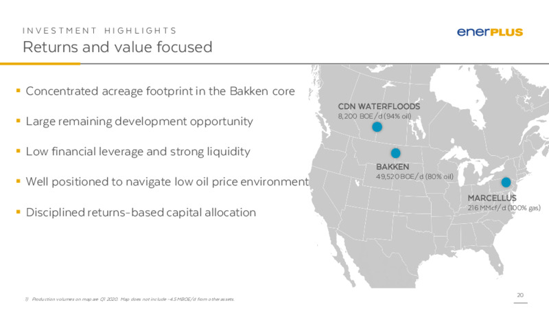 1Q 2020 Earnings Results – Enerplus Corp – slide 19