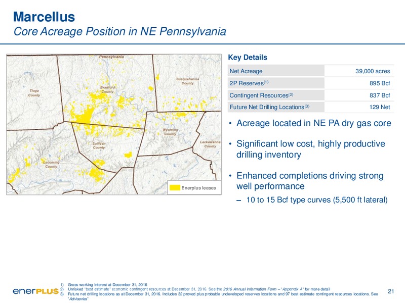 May 2017 Corporate Presentation – Enerplus Corp – slide 21