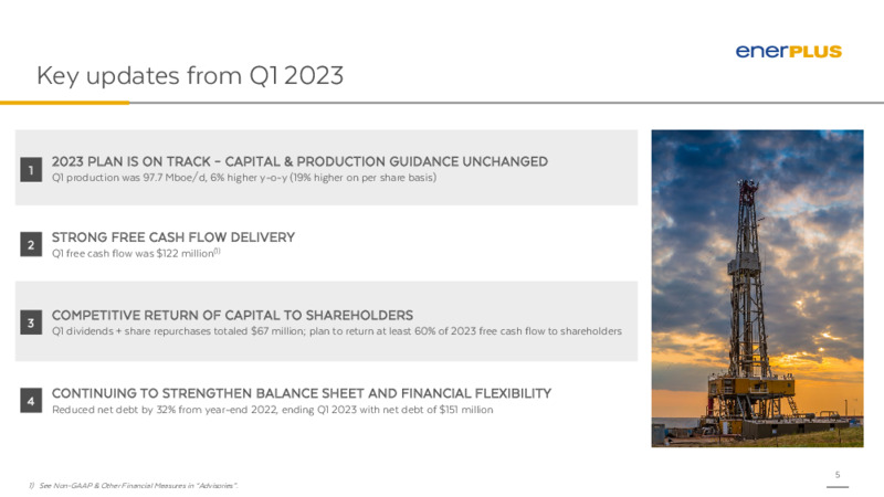 1Q 2023 Earnings Presentation – Enerplus Corp – slide 4
