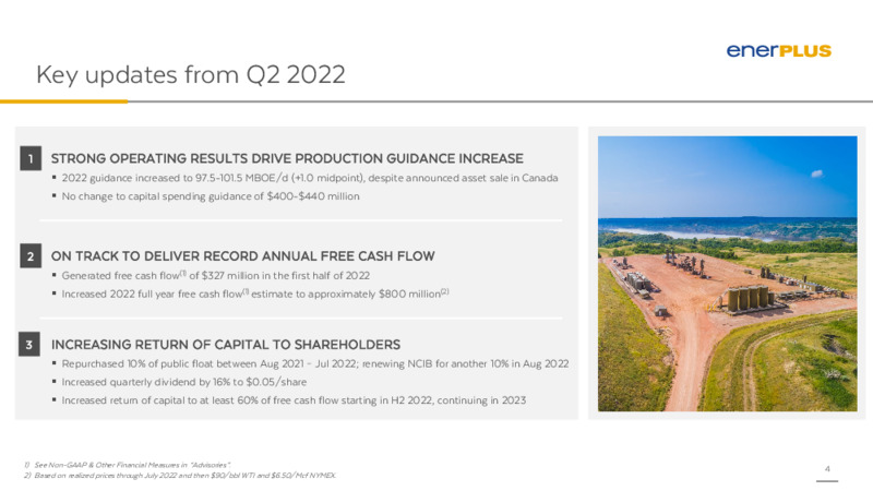 2Q 2022 Earnings Presentation – Enerplus Corp – slide 3