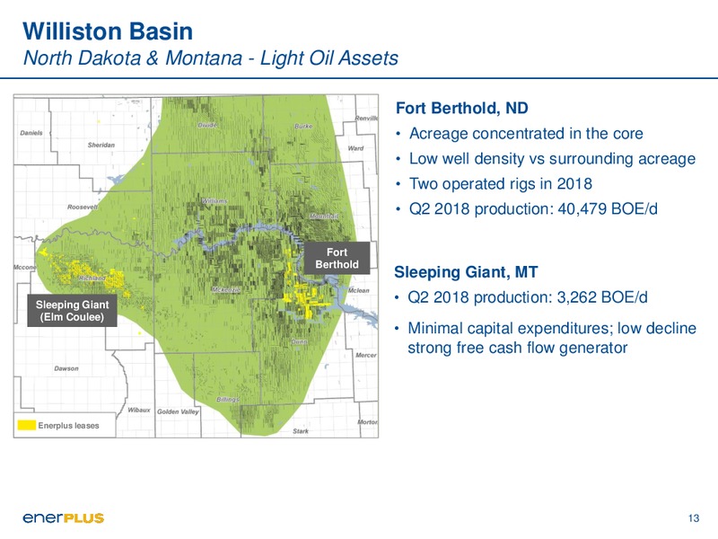 September 2018 Corporate Presentation – Enerplus Corp – slide 13