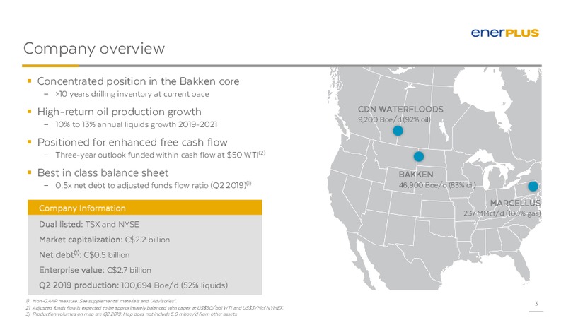 September 2019 Investor Presentation – Enerplus Corp – slide 2