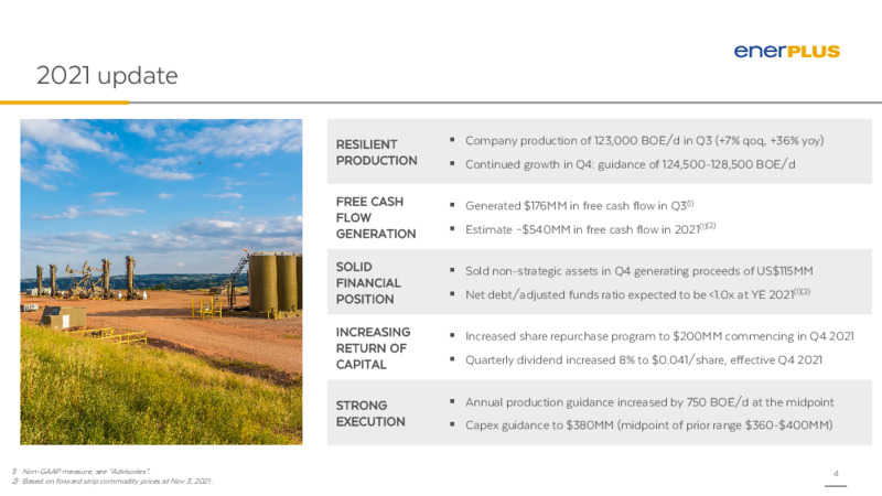 3Q 2021 Investor Presentation – Enerplus Corp – slide 3