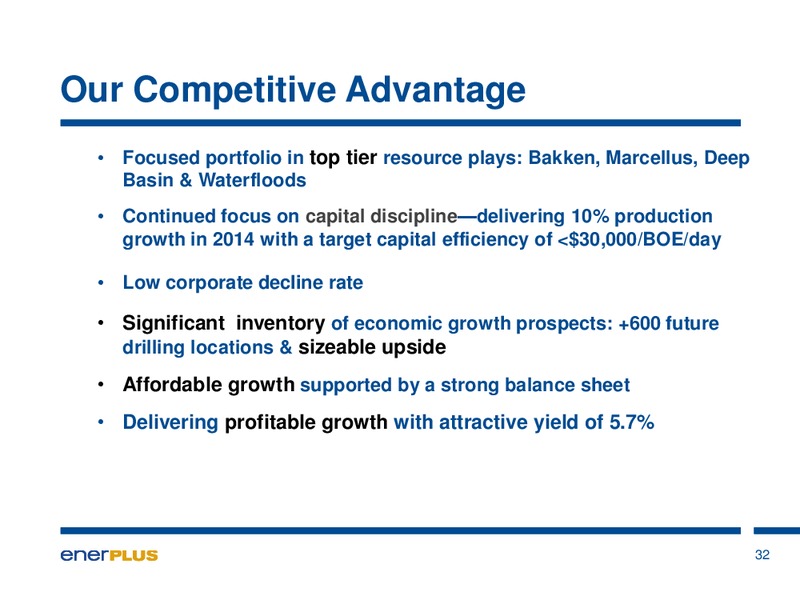 JANUARY 2014 INVESTOR PRESENTATION – Enerplus Corp – slide 33