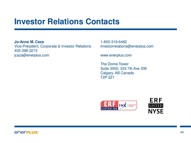 JANUARY 2014 INVESTOR PRESENTATION – Enerplus Corp – slide 41