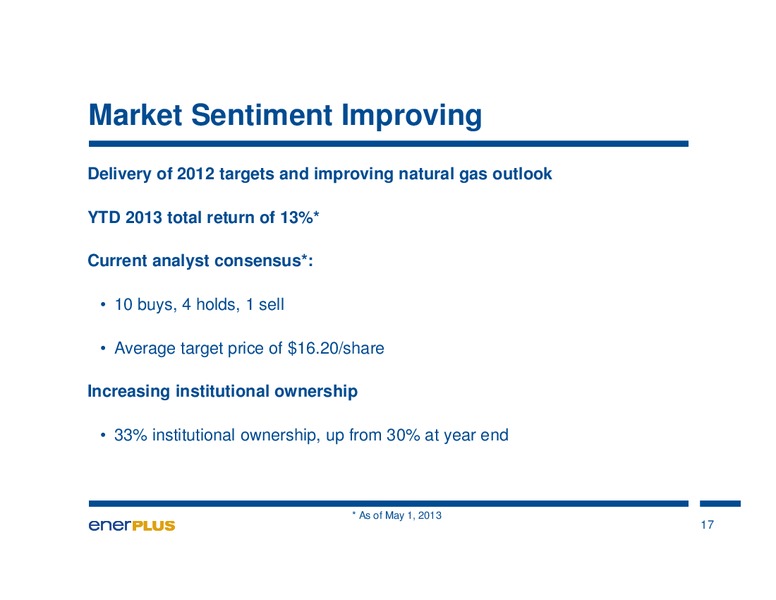 MAY 2013 INVESTOR UPDATE – Enerplus Corp – slide 17
