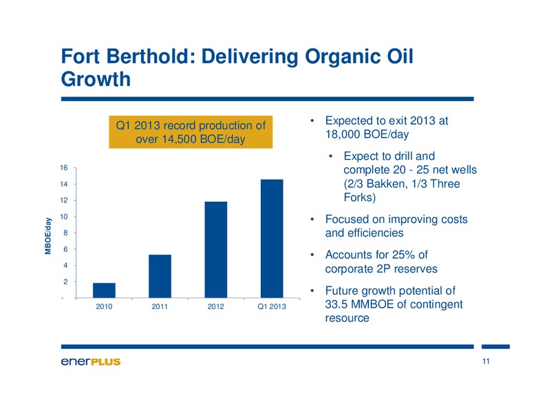 MAY 2013 INVESTOR PRESENTATION – Enerplus Corp – slide 11