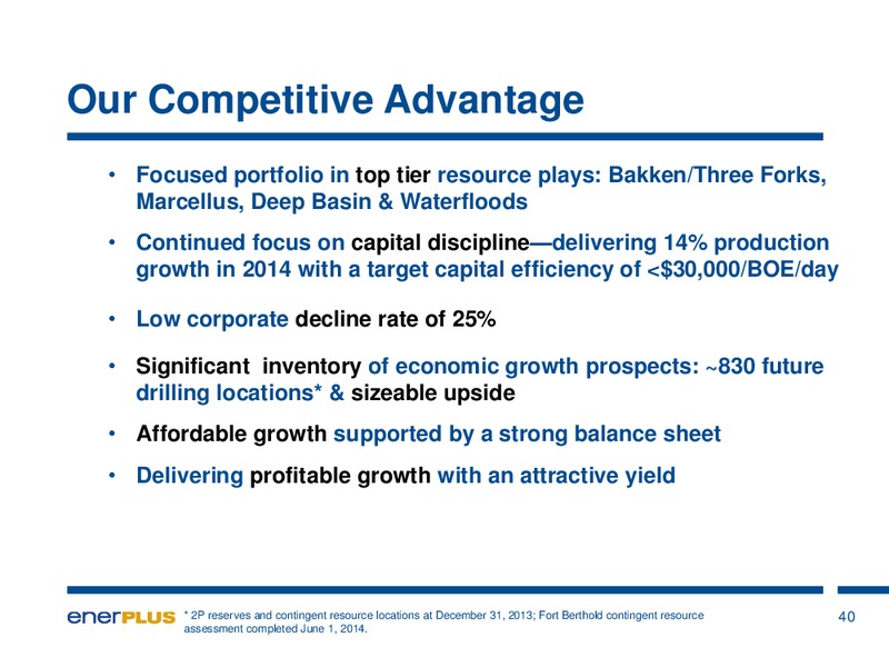 AUGUST 2014 INVESTOR UPDATE – Enerplus Corp – slide 41