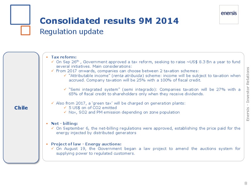 2014 results – Enersis – slide 8