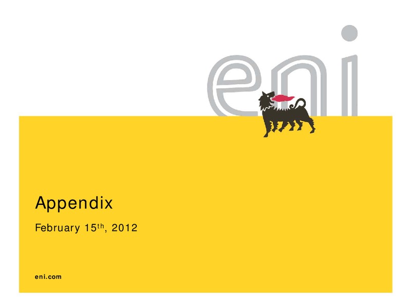 Q4 2011 EARNINGS CALL – Eni S.P.A – slide 15
