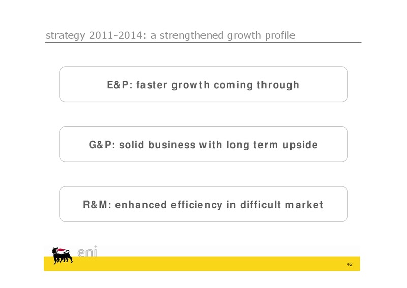 MARCH 2011 INVESTOR PRESENTATION – Eni S.P.A – slide 42