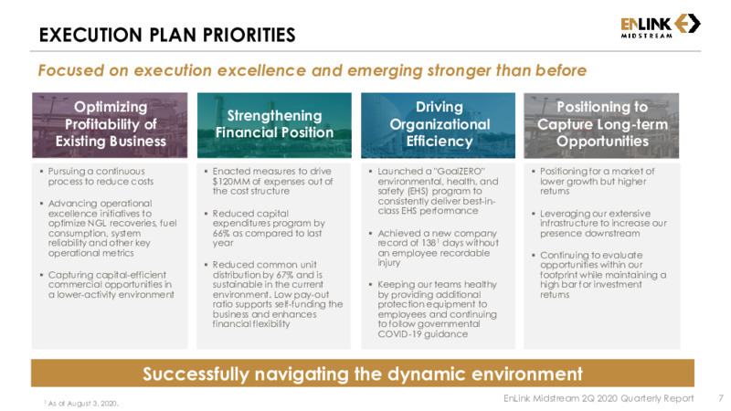 Second Quarter 2020 Results – Enlink Midstream – slide 6
