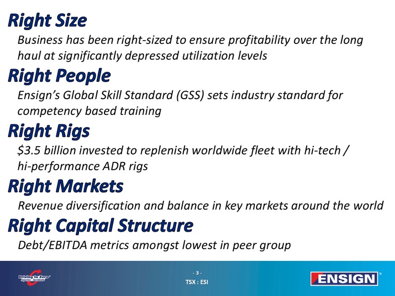 September 2016 Corporate Presentation – Ensign Energy Services Inc. – slide 2