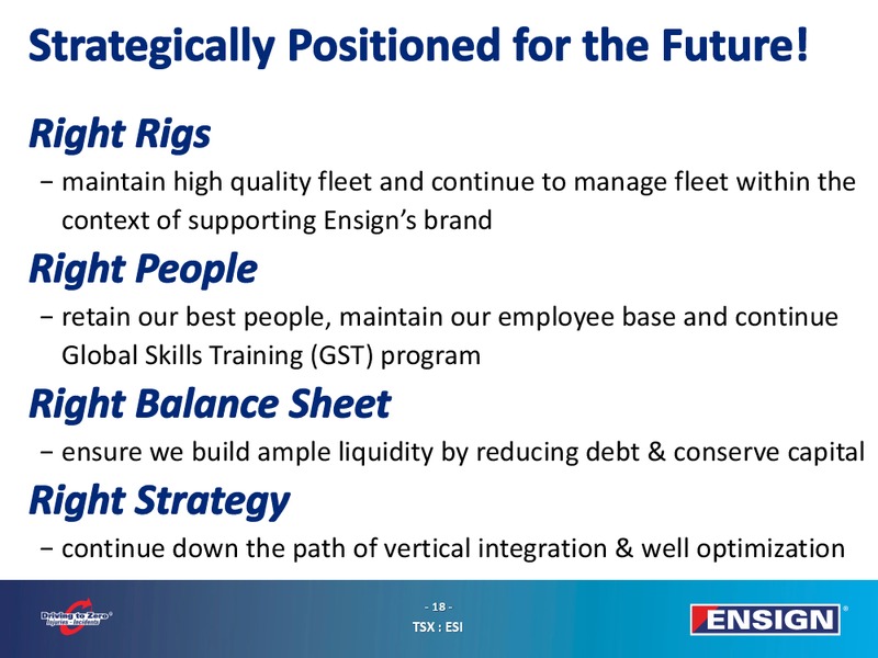 September 2016 Corporate Presentation – Ensign Energy Services Inc. – slide 17
