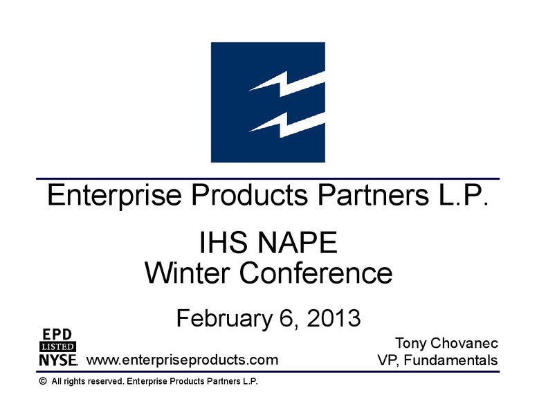 IHS NAPE Winter Conference – Enterprise Products Partners LP – slide 1