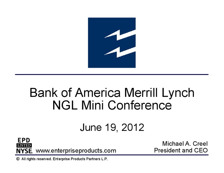 BAML NGL Mini Conference – Enterprise Products Partners LP – slide 1