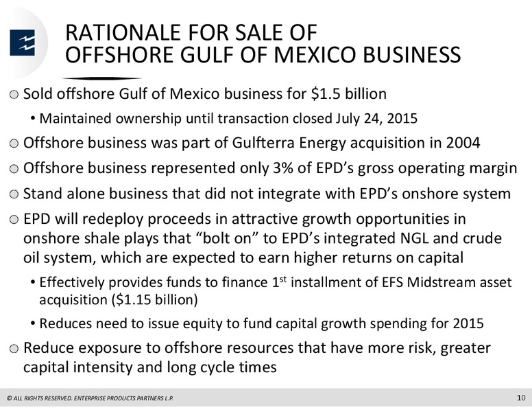 Goldman Sachs MLP and Pipeline Conference – Enterprise Products Partners LP – slide 9