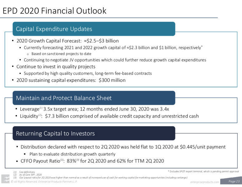 August 2020 Investor Deck – Enterprise Products Partners LP – slide 22