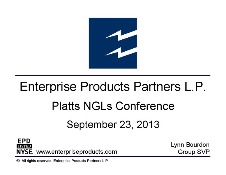 Platts NGLs Conference – Enterprise Products Partners LP – slide 1