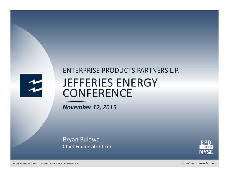 Jefferies Energy Conference – Enterprise Products Partners LP – slide 1