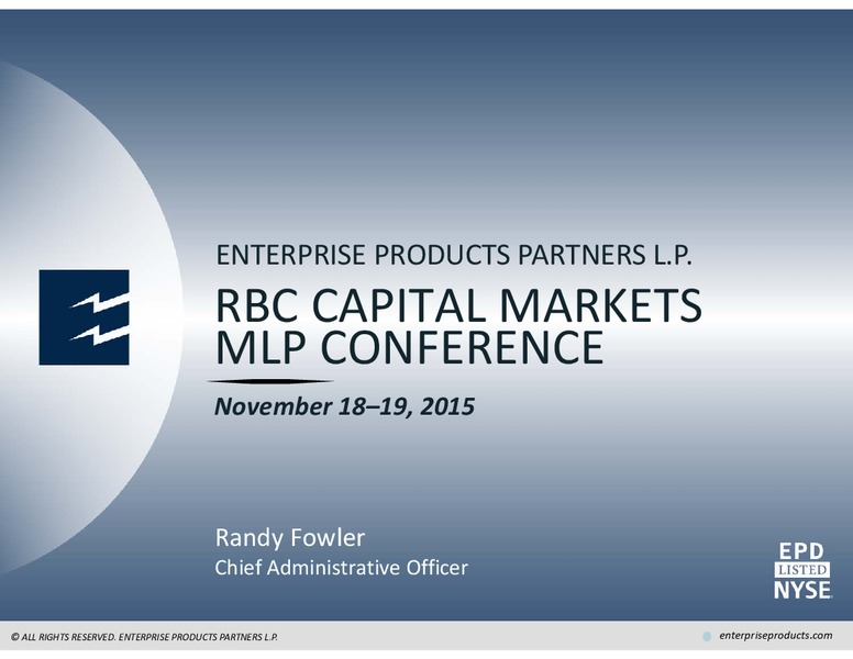 RBC Capital Markets MLP Conference – Enterprise Products Partners LP – slide 1