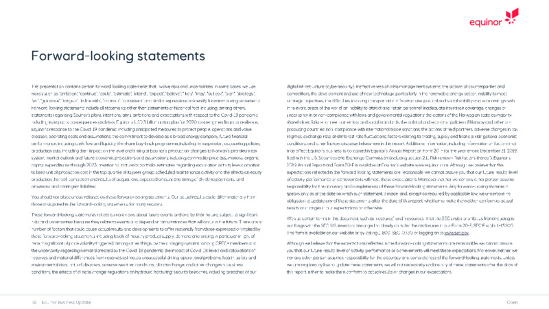 September 2020 Business Update – Equinor – slide 38