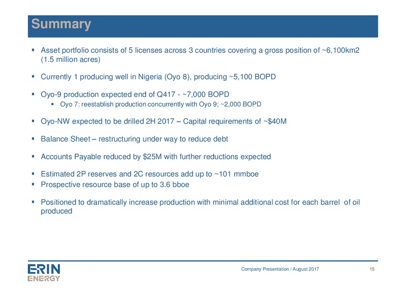 Enercom The Oil and Gas Conference – Erin Energy Corp. – slide 14