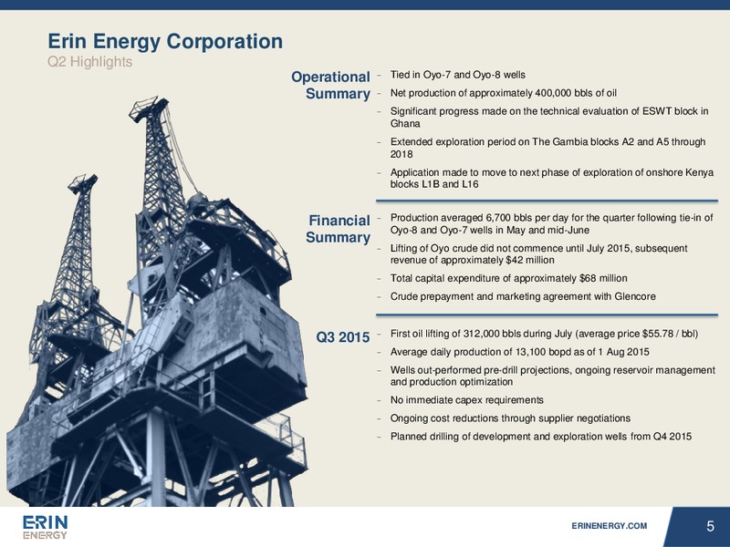 Presentation – Erin Energy Corp. – slide 4