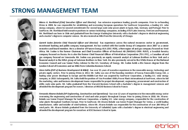 JUNE 2015 CORPORATE PRESENTATION – Etrion Corporation – slide 11