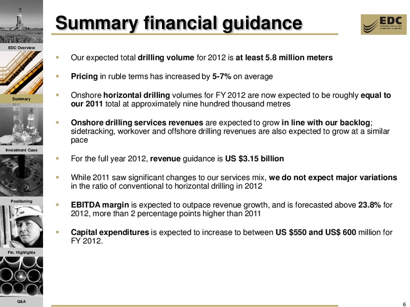 1H12 RESULTS AND 2012 FY TRADING UPDATE – Eurasia Drilling Company Limited – slide 5