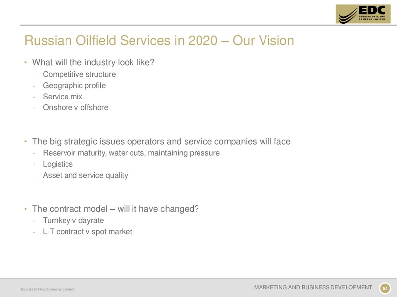 CAPITAL MARKETS DAY – Eurasia Drilling Company Limited – slide 53