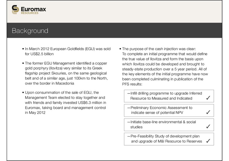 May 2015 Corporate Presentation – Euromax Resources Ltd. – slide 21
