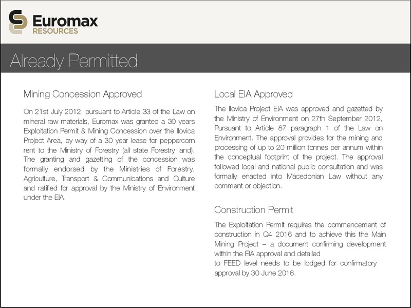 JUNE 2015 CORPORATE PRESENTATION – Euromax Resources Ltd. – slide 20