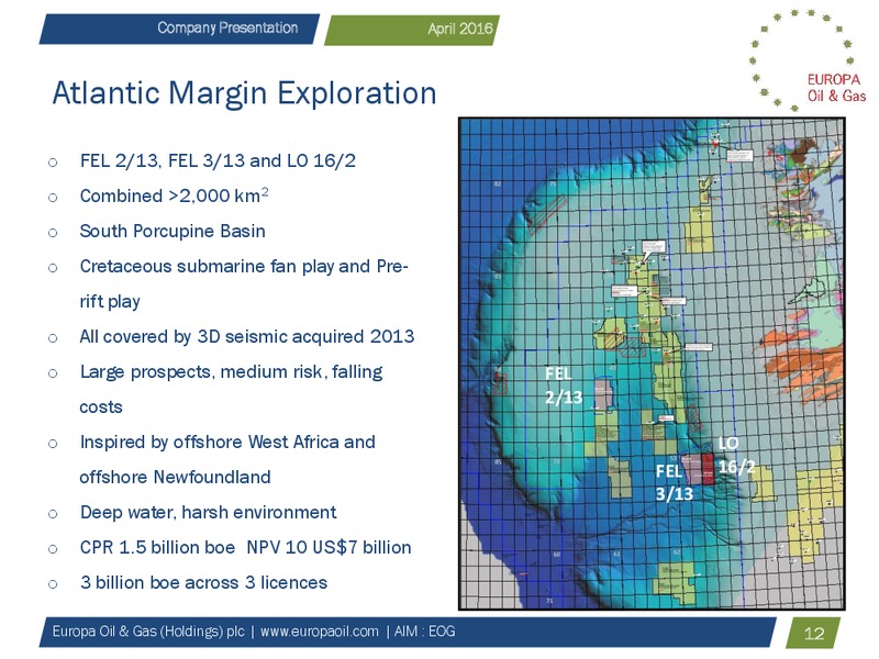 Company Presentation April 2016 – Europa Oil and Gas – slide 12