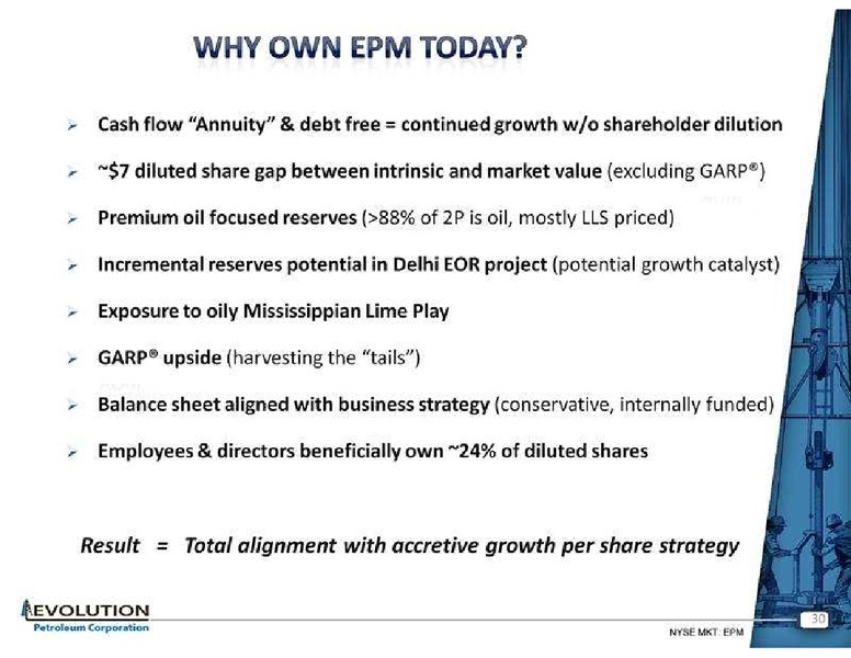 GHS 100 ENERGY CONFERENCE – Evolution Petroleum Corp. – slide 30