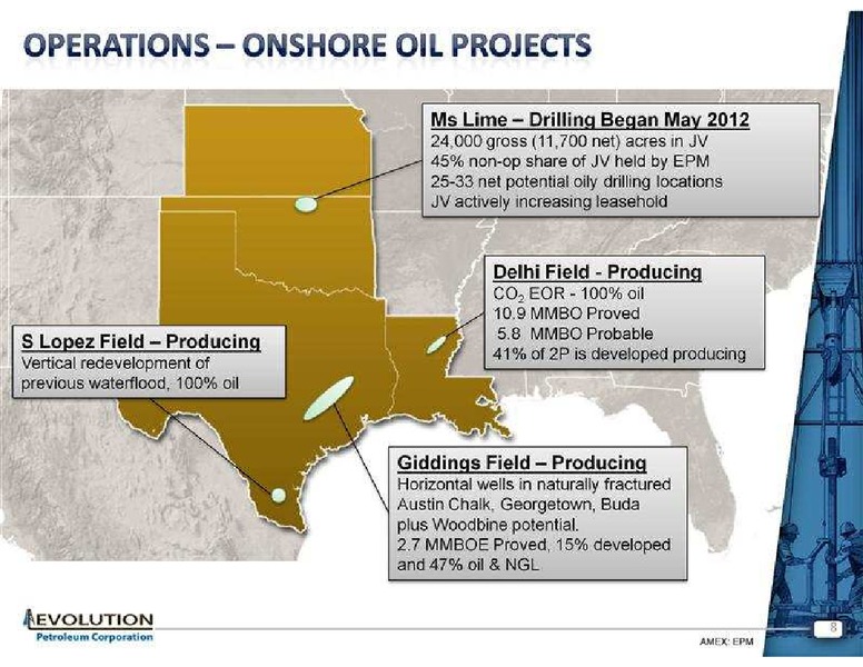 JUNE 2012 INVESTOR PRESENTATION – Evolution Petroleum Corp. – slide 8