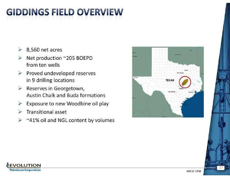 JUNE 2012 INVESTOR PRESENTATION – Evolution Petroleum Corp. – slide 27