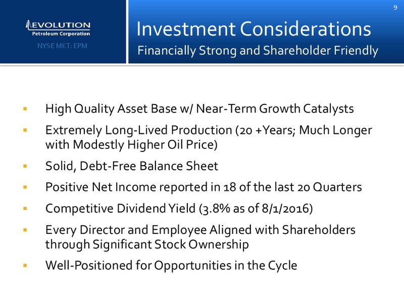 Enercom Conference – Evolution Petroleum Corp. – slide 8