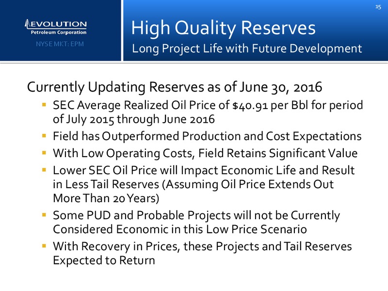 Enercom Conference – Evolution Petroleum Corp. – slide 14