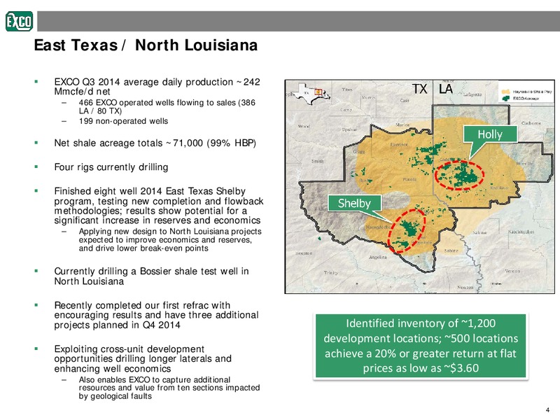 INVESTOR PRESENTATION – Exco Resources Inc. – slide 4