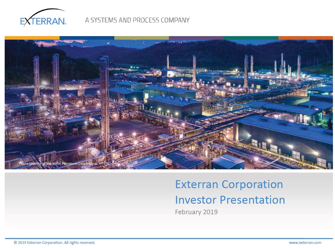 February 2019 Investor Presentation – Exterran Corporation – slide 1