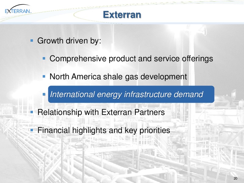HOWARD WEIL 2011 ENERGY CONFERENCE – Exterran Holdings, Inc. – slide 20
