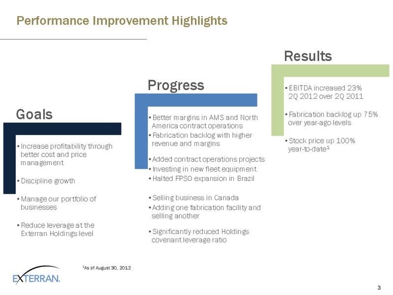 BARCLAYS CAPITAL CEO ENERGY POWER CONFERENCE – Exterran Holdings, Inc. – slide 3