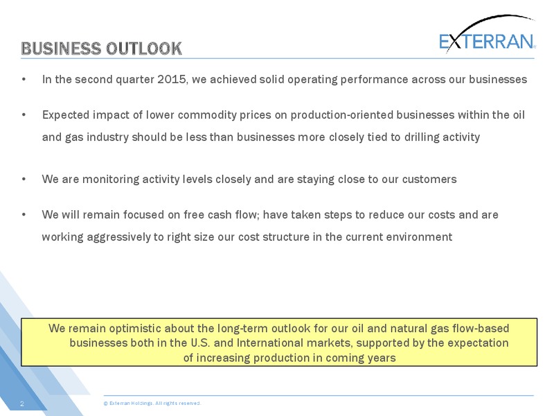 Johnson Rice Energy Conference – Exterran Holdings, Inc. – slide 2