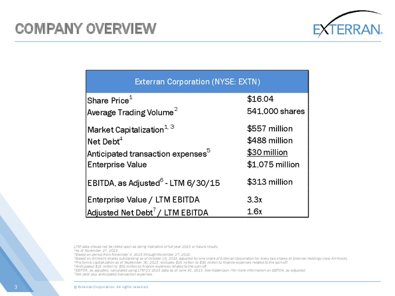 Cowen and Company Ultimate Energy Conference – Exterran Holdings, Inc. – slide 3